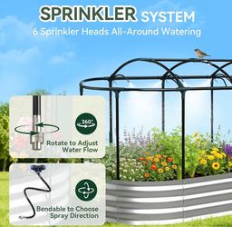 Line wire raised garden bed