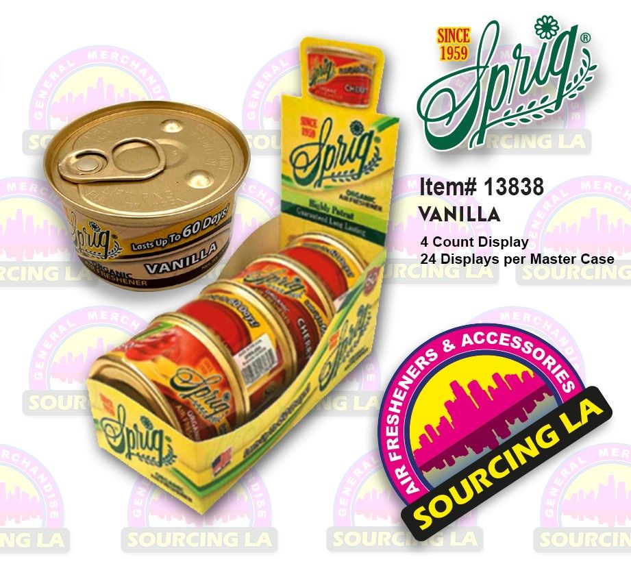 Sprig Canister Air Freshener, Made in the USA Since 1959 - Vanilla