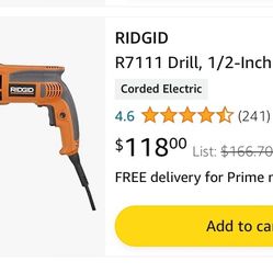 RIDGID g0(contact info removed)8 drill For Sale Only $30.