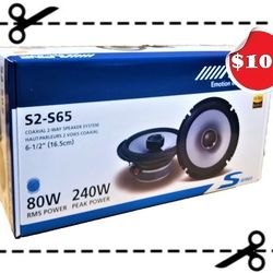 Alpine Car Speakers Set S-Series 6 1/2 Inch 2-Way Coaxial Speaker System 240 Watts S2-S65 🚨 Payment Options Available 🚨 No Credit Needed 🚨 