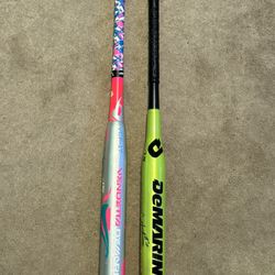 Two Demarini Fast Pitch Softball Bats