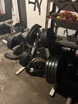 Olympic Weight Plates with Storage Rack