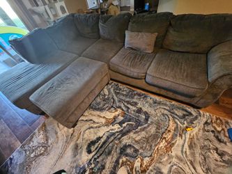 L sectional grey couch with storage Ottoman