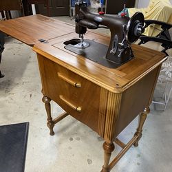 Vintage White Rotary Sewing Machine