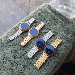 $100! Big Face 46mm Gold & Black Zeeker or Huawei 46mm Silver... $80! 40mm Small Face for Women. All pink & Gold. Pink & silver. All rose gold. Rose g