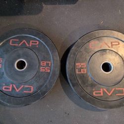 Set of 2 CAP 55 lb bumper plates - $99