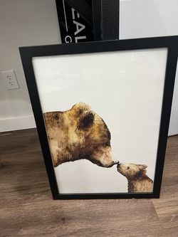 Framed Bear Watercolor Art