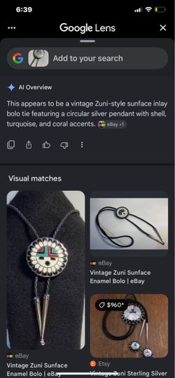 Zuni Southwest Inlay Bolo Tie