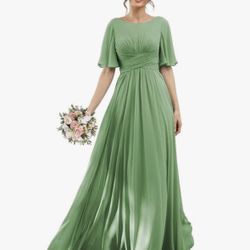 Green Wedding guest / Formal Bridesmaid Dress