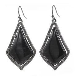 Kendra Scott look black dangle teardrop earrings 