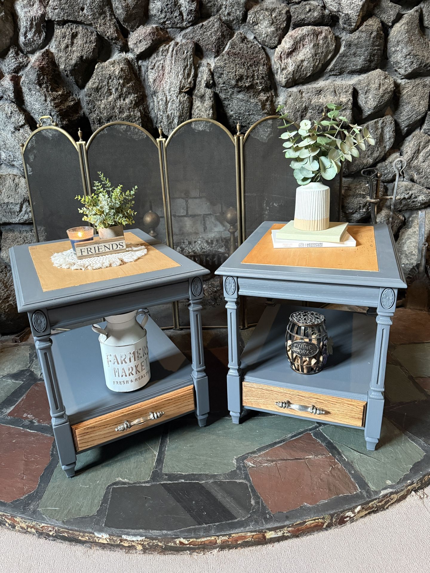 Matching Solid Wood End Tables