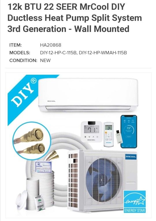 Mr Cool DIY 12000 BTU Mini Split for Sale in Phoenix, AZ - OfferUp