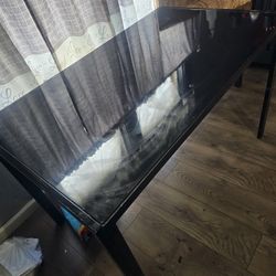 Black Kitchen Glass Table