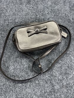 Small Coach Metallic Crossbody Bag with Bow Detail