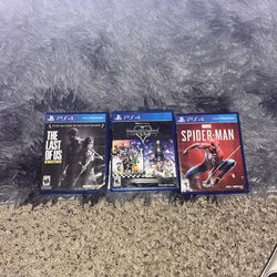 PS4 Games SPIDERMAN KINGDOM HEARTS AND THE LAST OF US