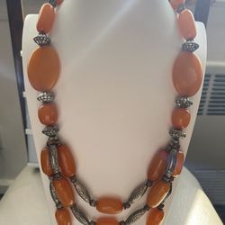 Gorgeous Handmade Amber Necklace For Sale