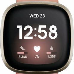 Fitbit - Versa 3 Health & Fitness Smartwatch - Soft Gold