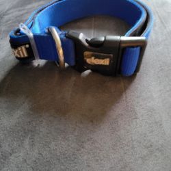 Large Blue Adjustable Dog Collar