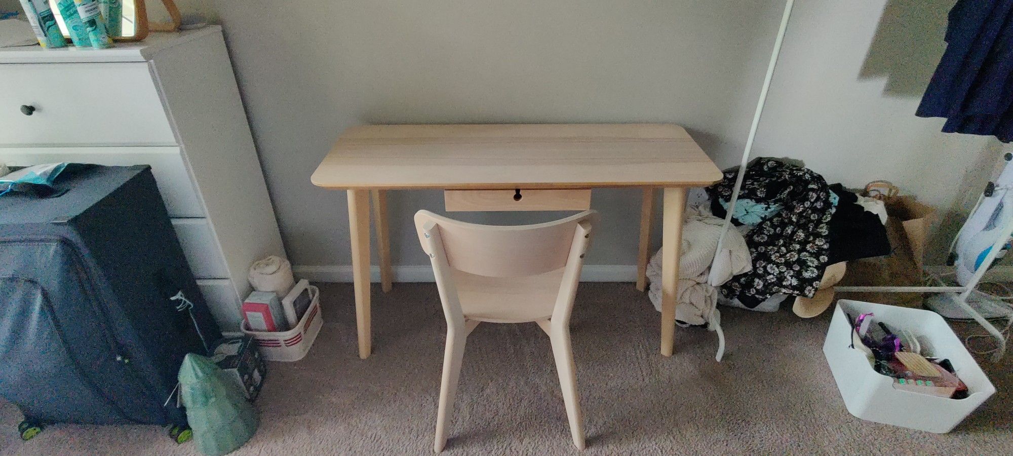 Ikea Ash Veneer Desk And Chair