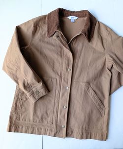 Old Navy Canvas Barn Jacket Tan Utility Coat Classic Workwear Outdoor Size:M