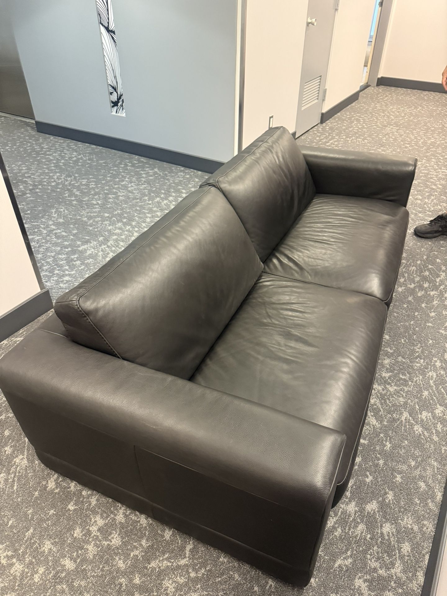Natuzzi Black Leather Couch