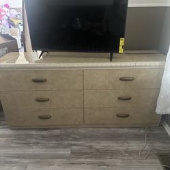 Dresser with mirror and 2 nightstands