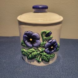 Raised Pansy Canister