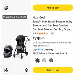 Maxi Cosi Car seat And Stroller Combo (New) 