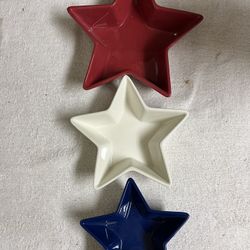  3 Sets Of 4th  Of July Red, White & Blue Candy Dishes 