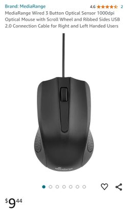 Brand New MediaRange Wired 3 Button Optical Mouse(49 Left)