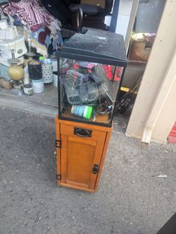 10 gallon fish tank with everything and stand