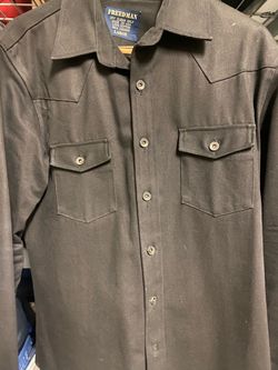 Freedman Black Cotton Western Shirt Large