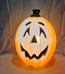 VTG General Foam Plastics Halloween Pumpkin Blow Mold 24” Lighted Jack O Lantern