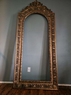 Large Gold Ornate Arched Mirror Frame