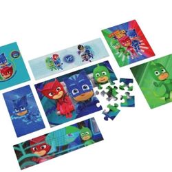  PJ Masks 5 Wood Puzzles Kids New
