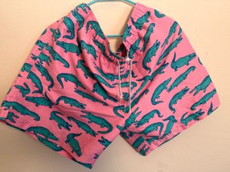 Chubbies Pink Alligator Print Swim Trunks XXL