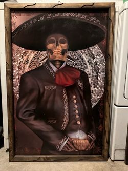 Framed art Marachi Skull