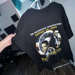 2009 Barack Obama inauguration bootleg 90’s style t shirt black XL