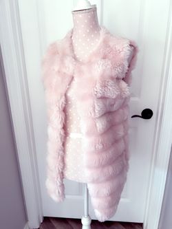 Pink Faux Fur Vest One Size Brand New