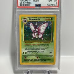 Pokemon Venomoth Holo Rare No Symbol Error #13 Jungle PSA 8 
