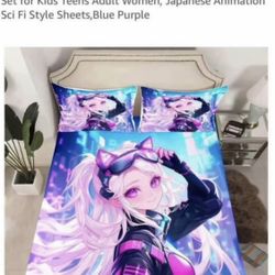 New Twin Anime Fitted Sheet And Pillowcase 