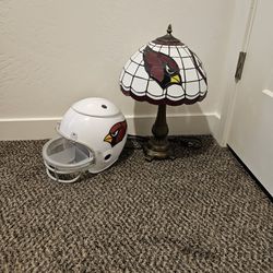 Arizona Cardinals Stained Glass Lamp & Helmet
