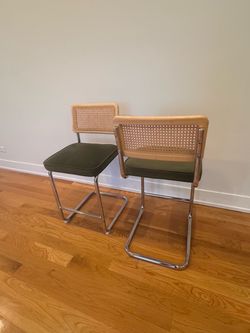Set of 2 Modern Rattan Bar Stools