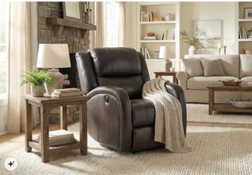 Apollo 30" Brown Faux Leather Power Recliner