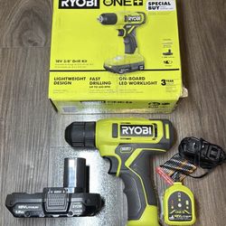 RYOBI ONE+ 18V Cordless 3/8 in. Drill/Driver Kit with 1.5 Ah Battery and Charger