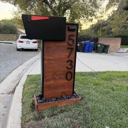 Custom Mailbox Stand With Rock Base And Locking Mailbox