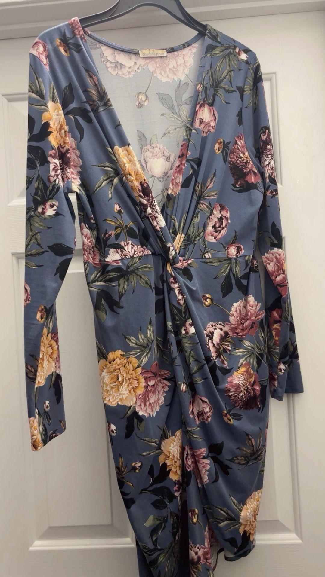 Floral Dark Long Sleeve Mini Dress