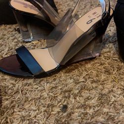 Black And Clear Wedges 