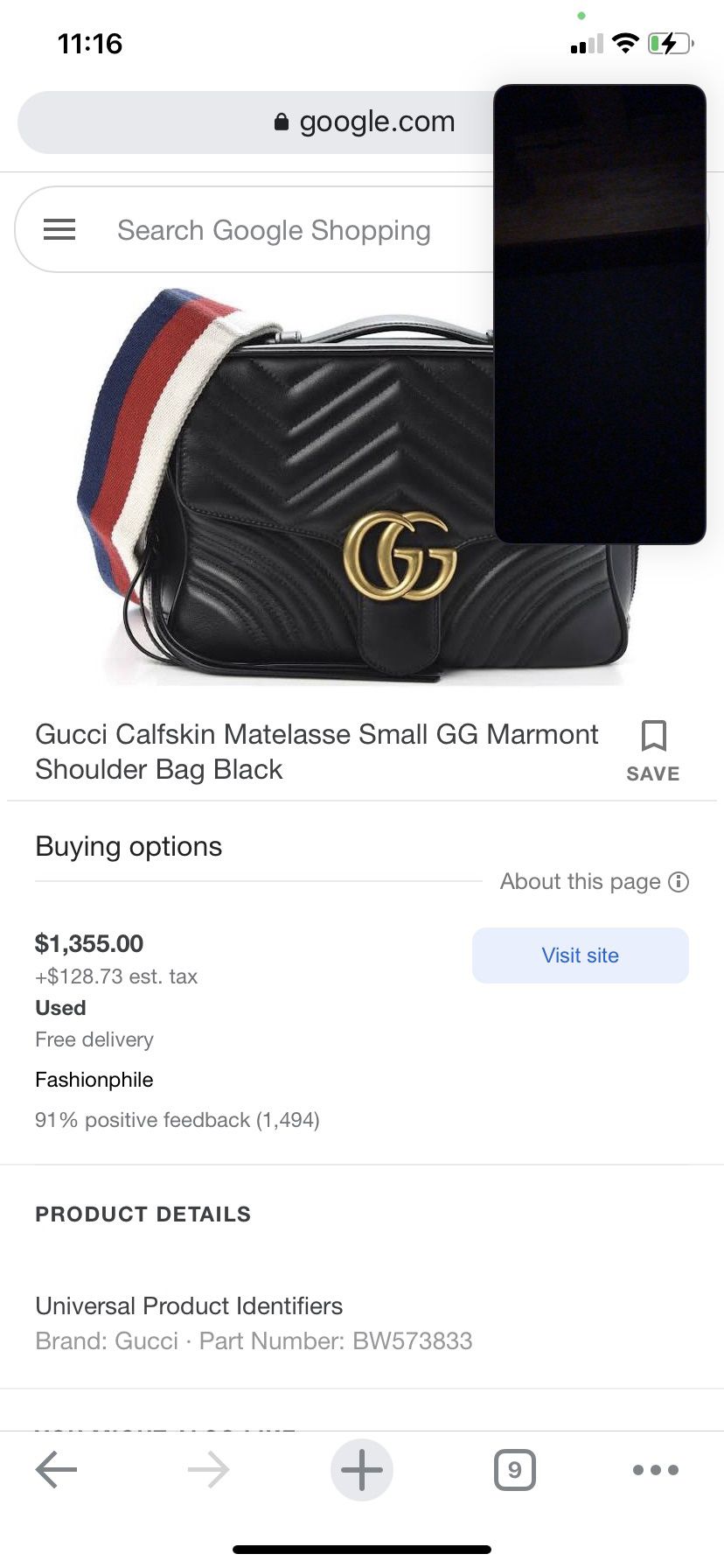 Gucci Calfskin Matelasse Shoulder Bag