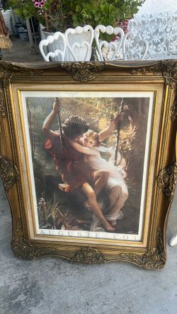Framed vintage painting